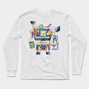 Web Design hand drawn Long Sleeve T-Shirt